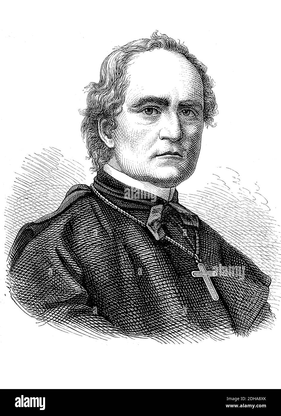 Wilhelm Emmanuel Freiherr von Ketteler, 25. Dezember 1811 - 13. Juli 1877, war deutscher Theologe, römisch-katholischer Bischof von Mainz und Politiker / Wilhelm Emmanuel Freiherr von Ketteler, 25. Dezember 1811 - 13. Juli 1877, war ein deutscher Theologe, römisch-katholischer Bischof von Mainz und Politiker, historische, digitale Nachbildung eines Originals aus dem 19. Jahrhundert / digitale Reproduktion einer Originalvorlage aus dem 19ten Jahrhundert. Jahrhundert, Stockfoto