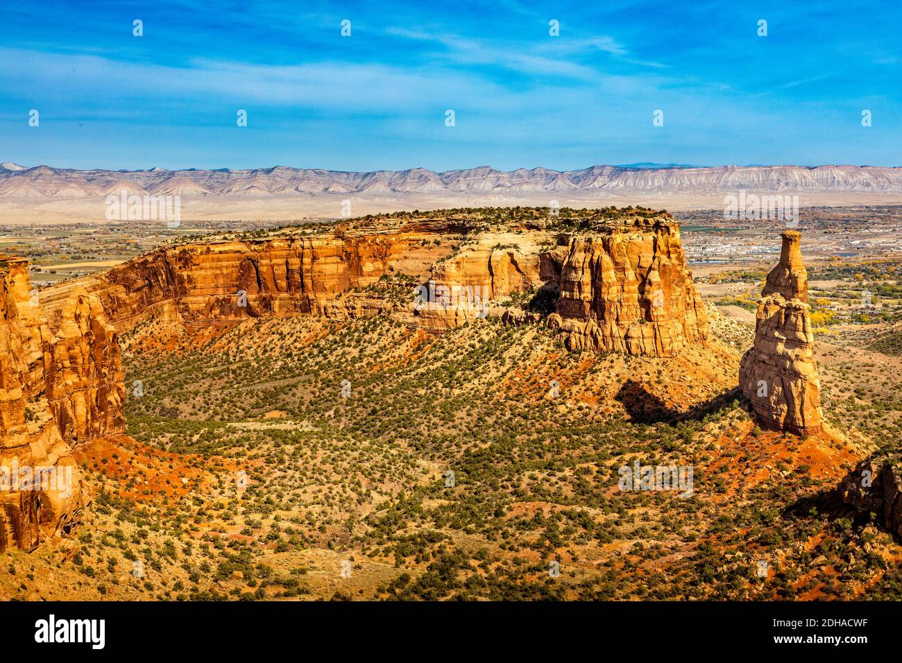 Landschaftlich schöner Blick vom Grand View auf dem Rimrock Drive, Colorado Stockfoto
