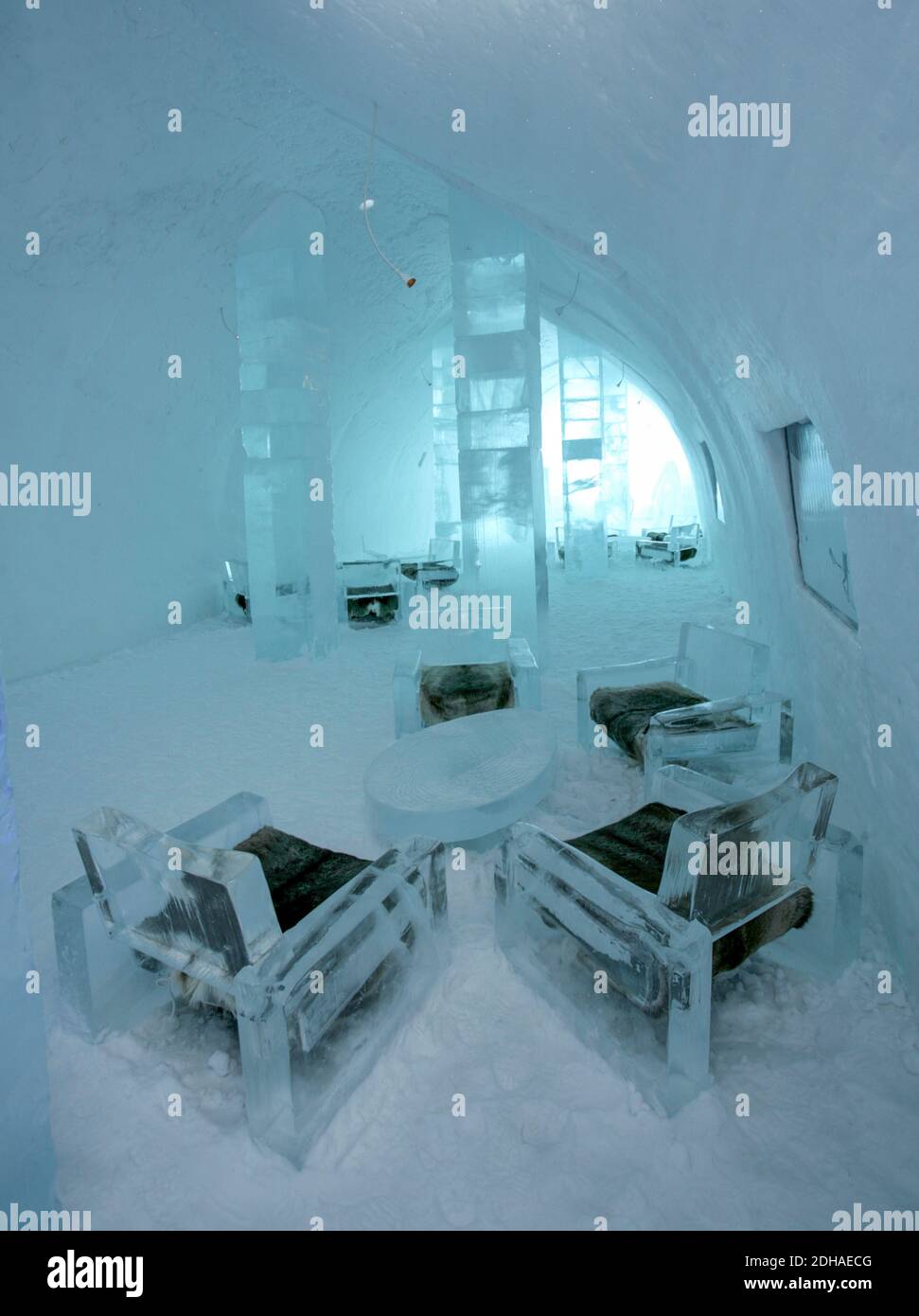 ICE HOTEL, JUKASSJARVI SCHWEDEN Stockfoto