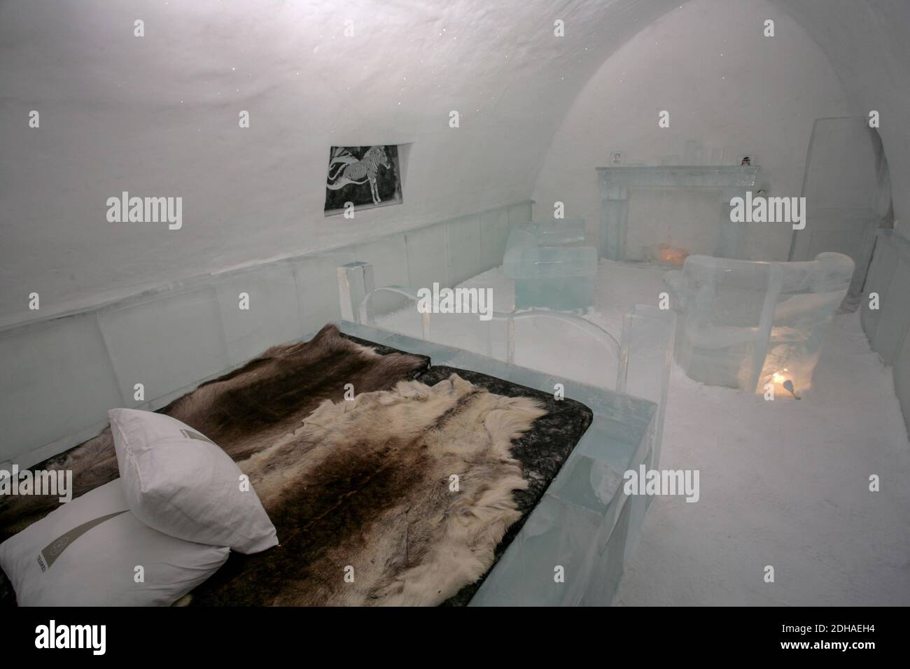 ICE HOTEL, JUKASSJARVI SCHWEDEN Stockfoto