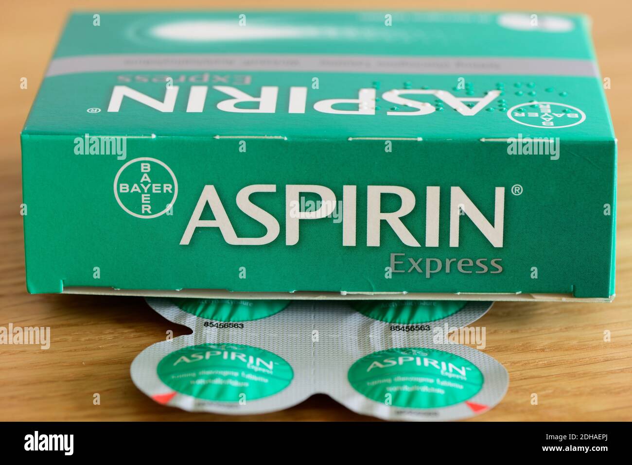 Aspirin-Tablette von Bayer Stockfoto