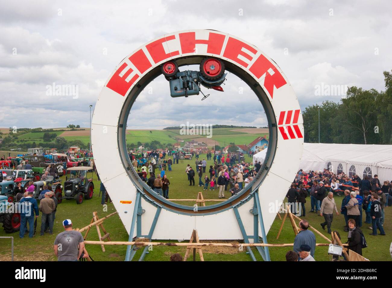 Eicherrad bei einem Oldtimer-Event in Kleinsteinach, Deutschland Stockfoto