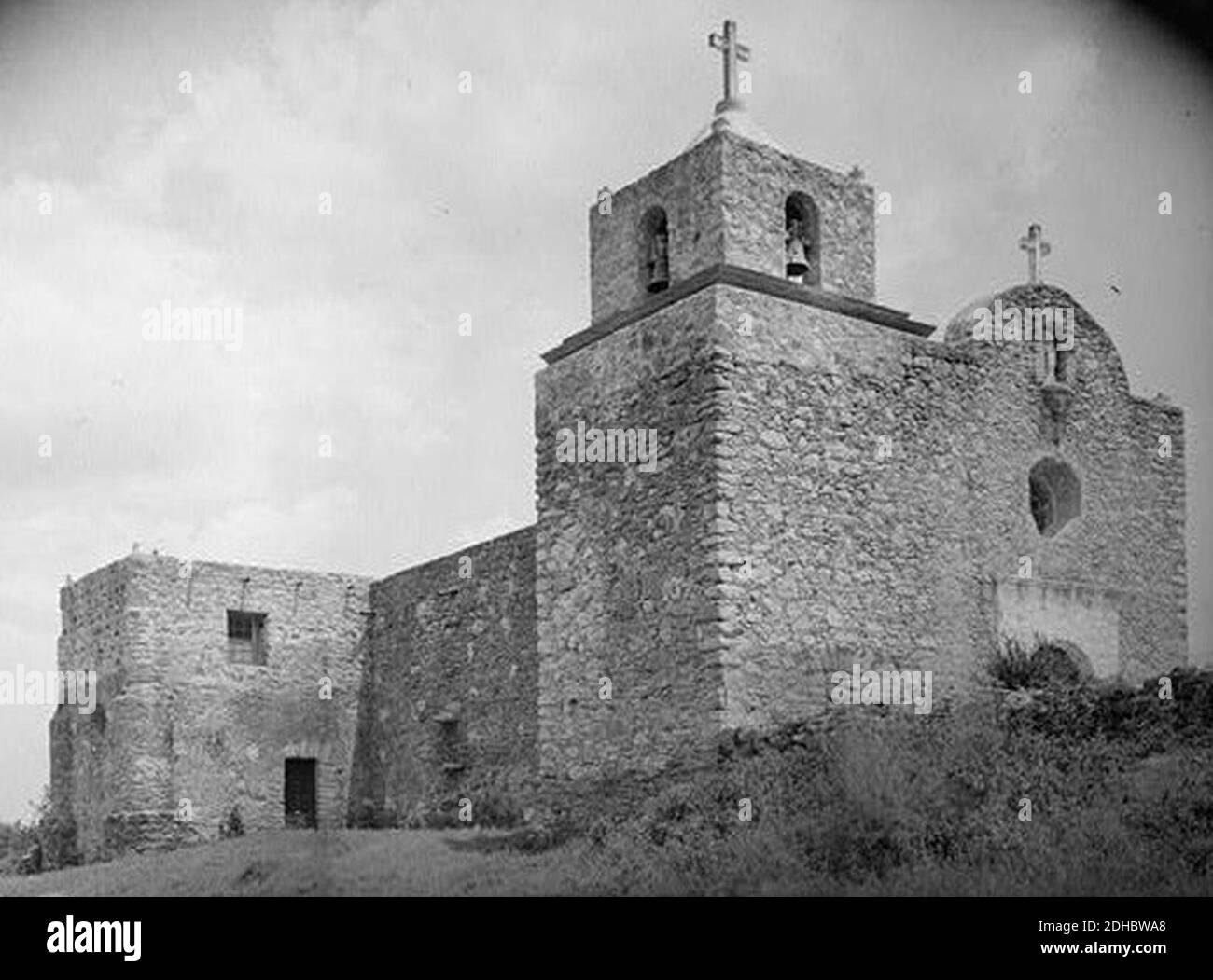 La Bahia Presidio Chapel South auf der U.S. Route 183 Goliad (Goliad County Texas). Stockfoto