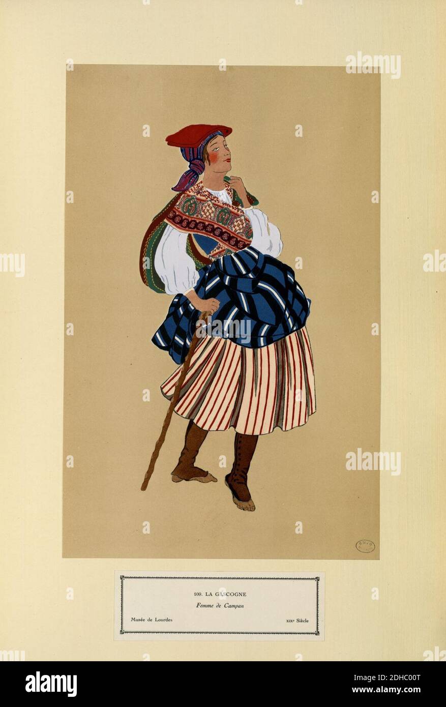 La Gascogne - Femme de Campan - XIXe siècle (Nr. 109) - Fonds Ancely - B315556101 A GARDILANNE 017. Stockfoto