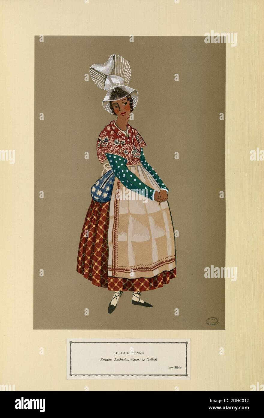 La Guyenne - Servante Bordelaise, d'après de Gallard - XIXe siècle (Nr. 111) - Fonds Ancely - B315556101 A GARDILANNE 019. Stockfoto