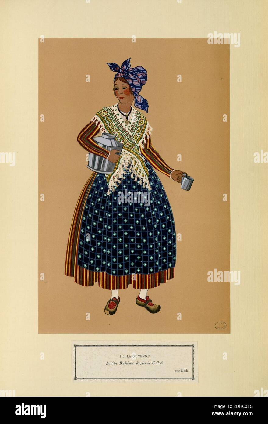 La Guyenne - Laitière Bordelaise, d'après de Gallard - XIXe siècle (Nr. 110) - Fonds Ancely - B315556101 A GARDILANNE 018. Stockfoto