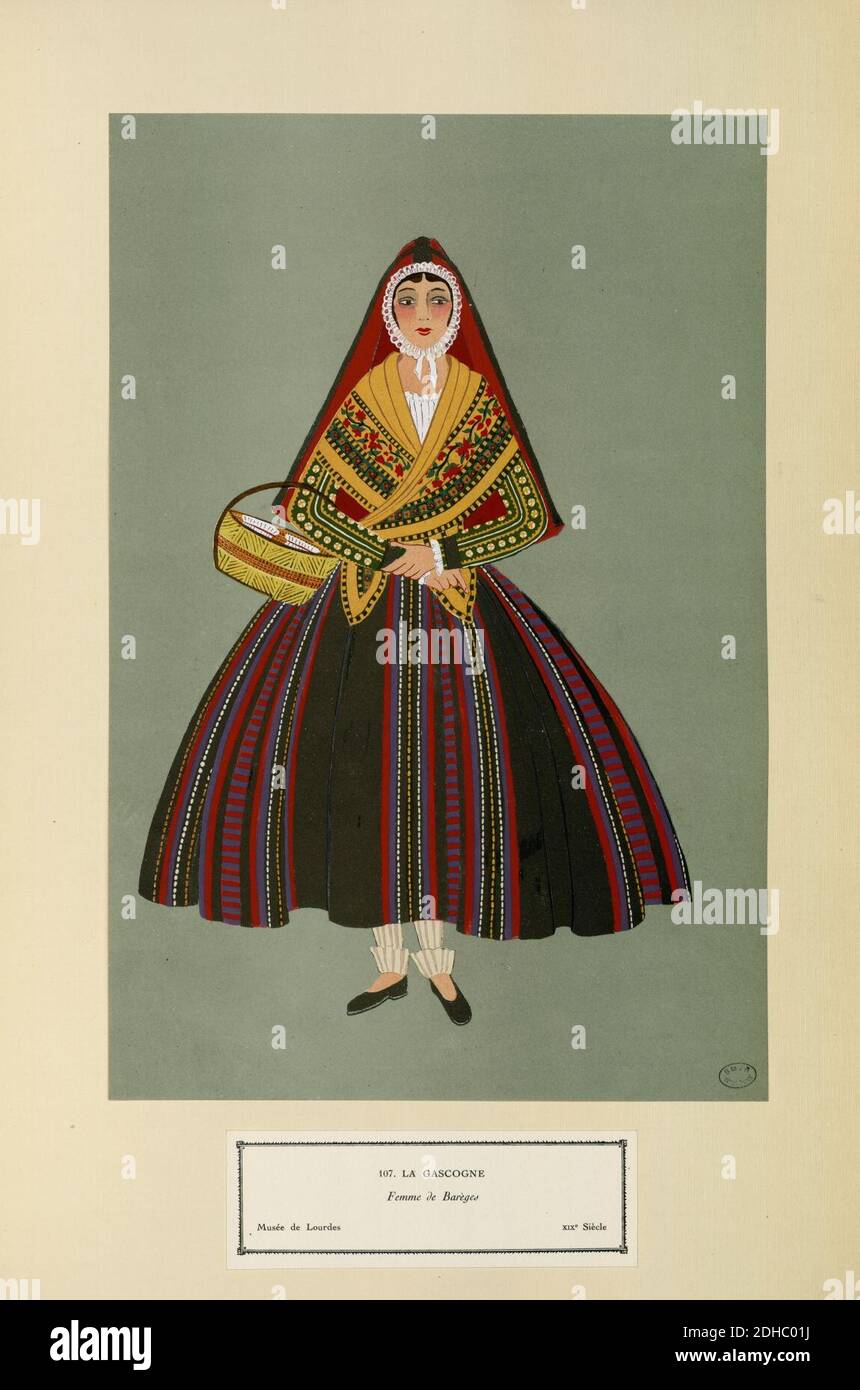 La Gascogne - Femme de Barèges - XIXe siècle (Nr. 107) - Fonds Ancely - B315556101 A GARDILANNE 015. Stockfoto