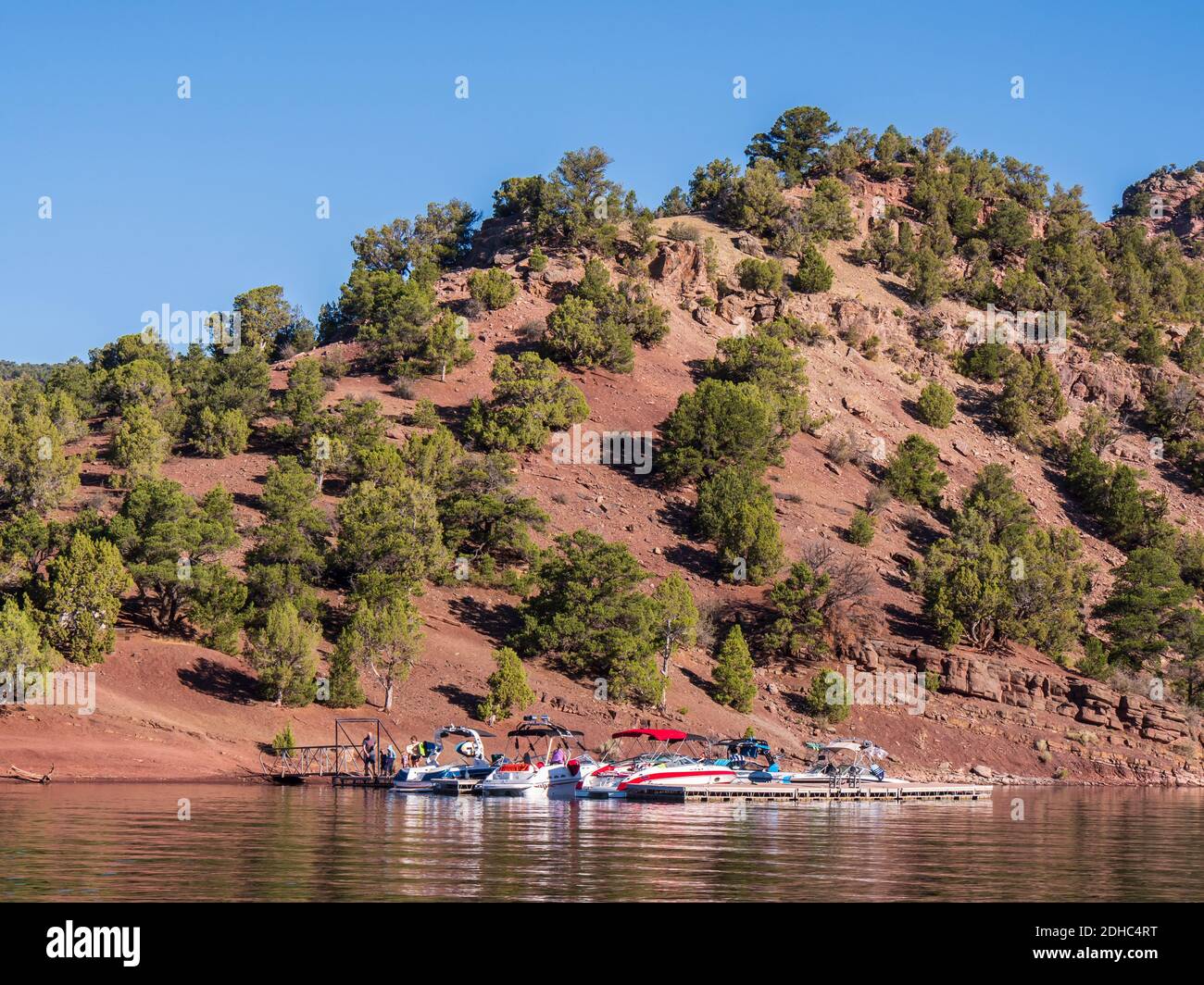 Jarvie's Canyon, Flaming Gorge Reservoir, Flaming Gorge National Recreation Area in der Nähe von Dutch John, Utah. Stockfoto