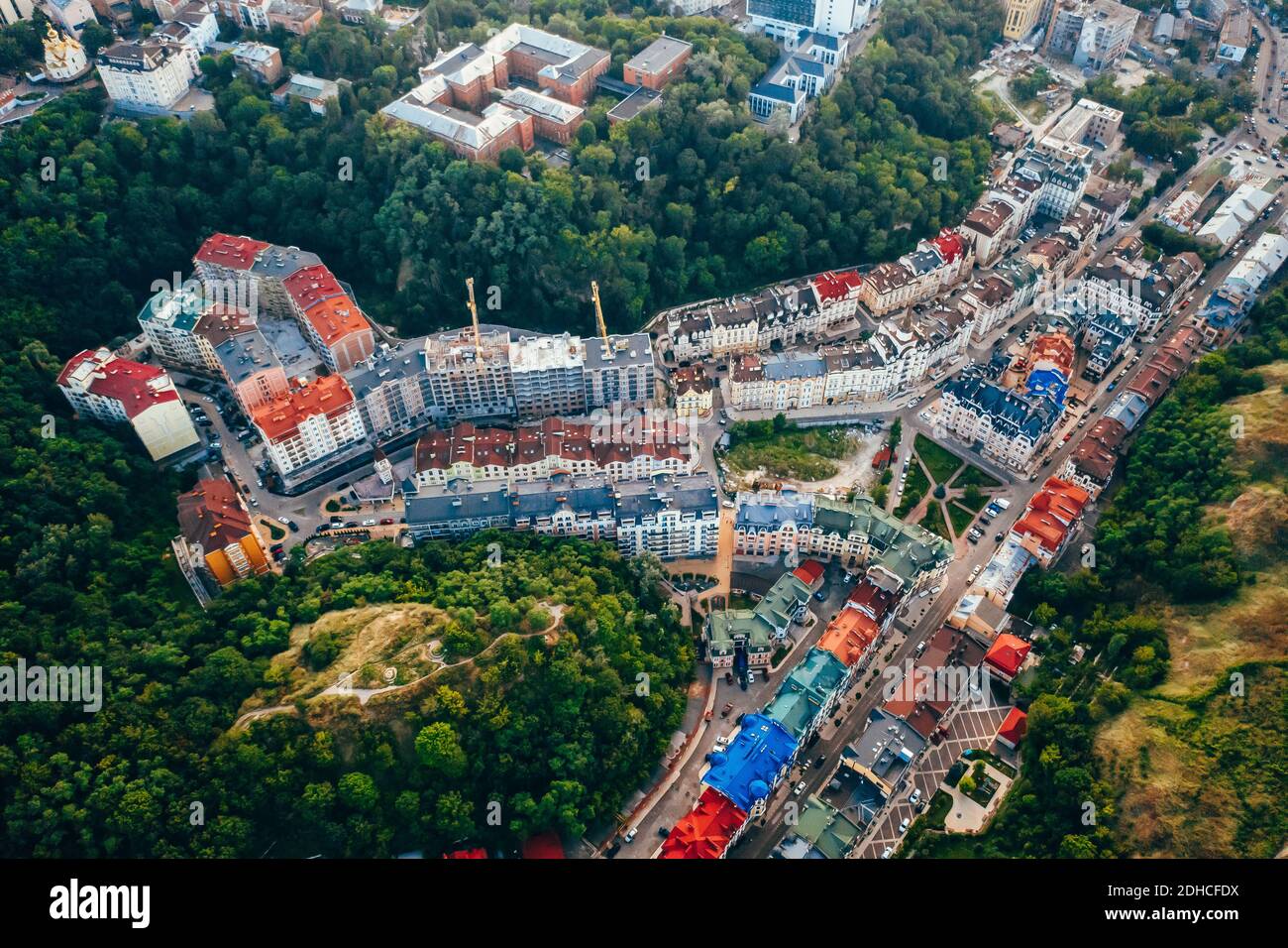 Luftpanoramic Blick auf die Andreevsky Abstieg Stockfoto