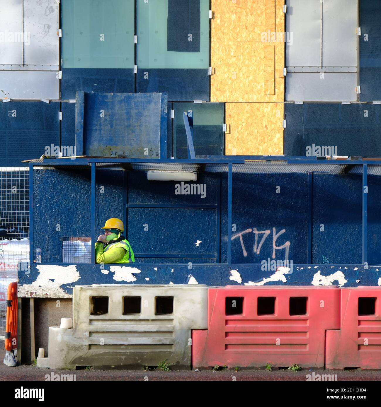 Eingang zur Baustelle, York Street, Belfast Stockfoto