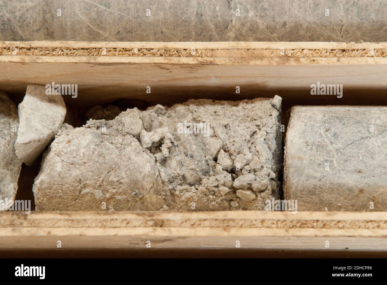 Bergbau Kernproben aus test Bohrgeräte Stockfoto