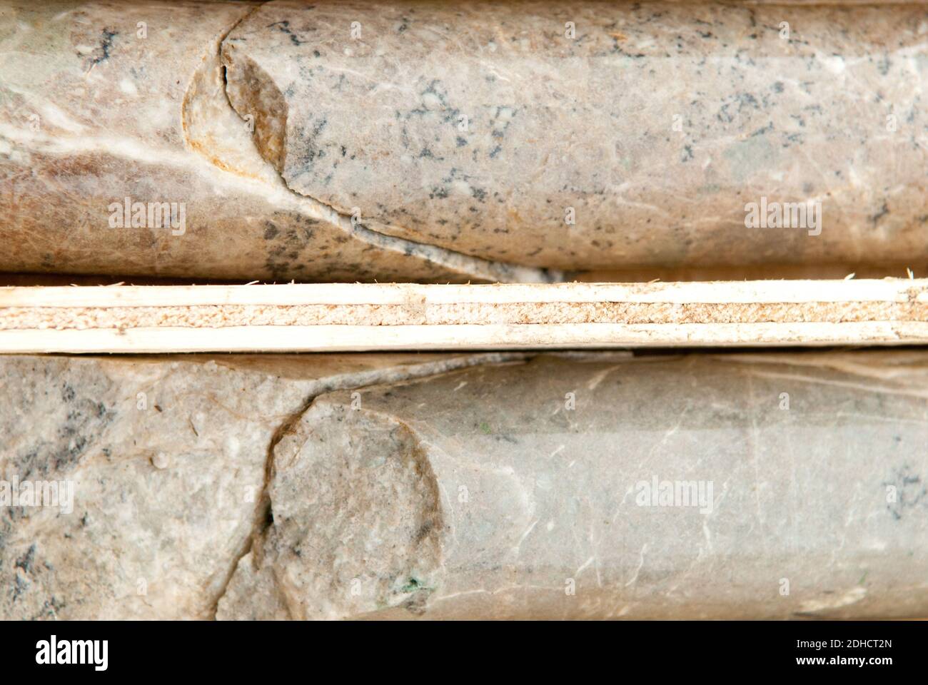 Bergbau Kernproben aus test Bohrgeräte Stockfoto