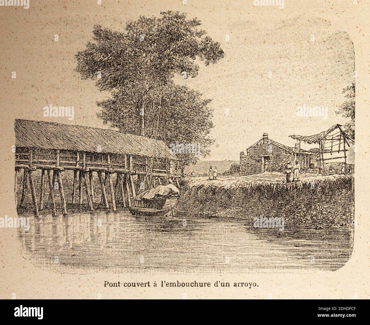 L. Girod-Dix ans de Haut-Tonkin-1899-pont-Couvert. Stockfoto