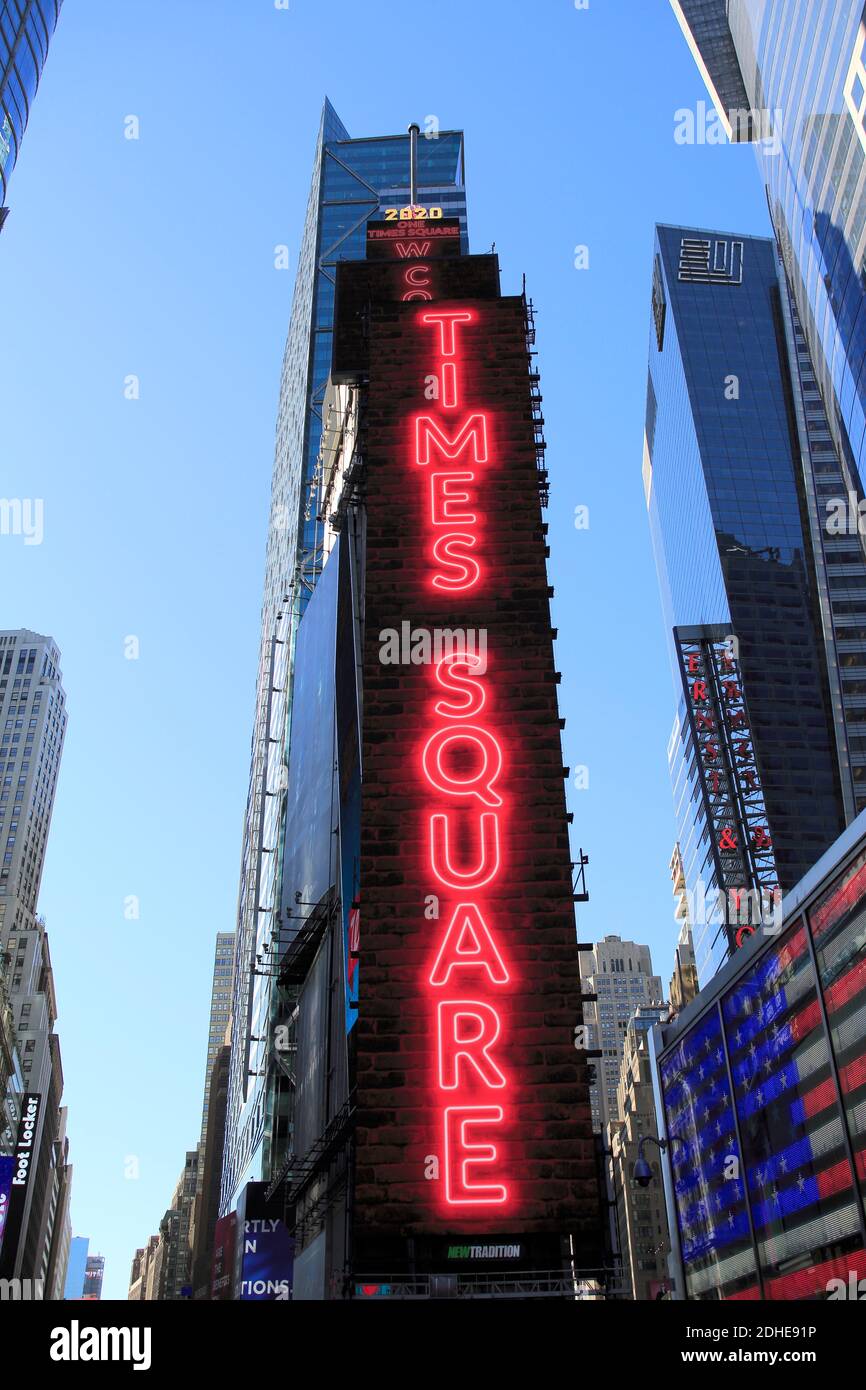 One Times Square, Welcome Billboard, Manhattan, New York City, USA Stockfoto