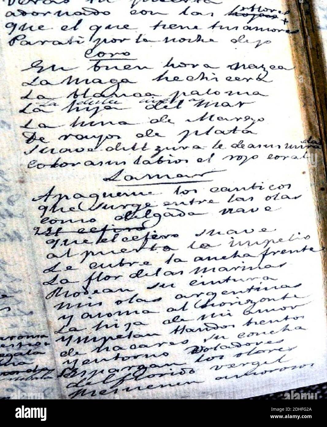 La hija del mar poema en castellano de Rosalia de Castro. Stockfoto