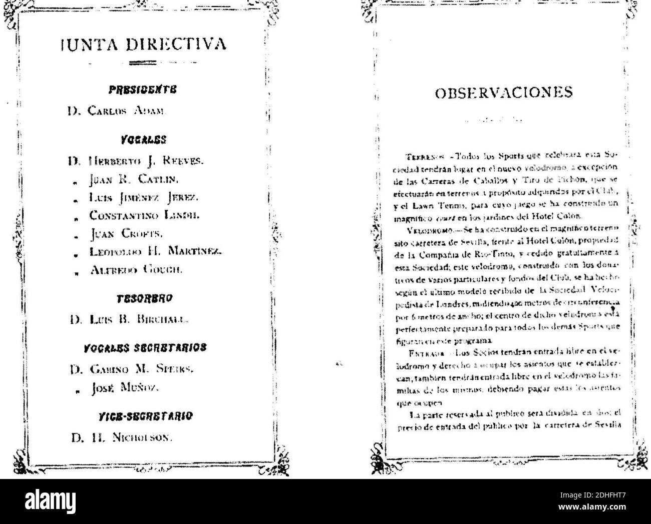La junta directa de los actos. Y pagina de del programa. Stockfoto