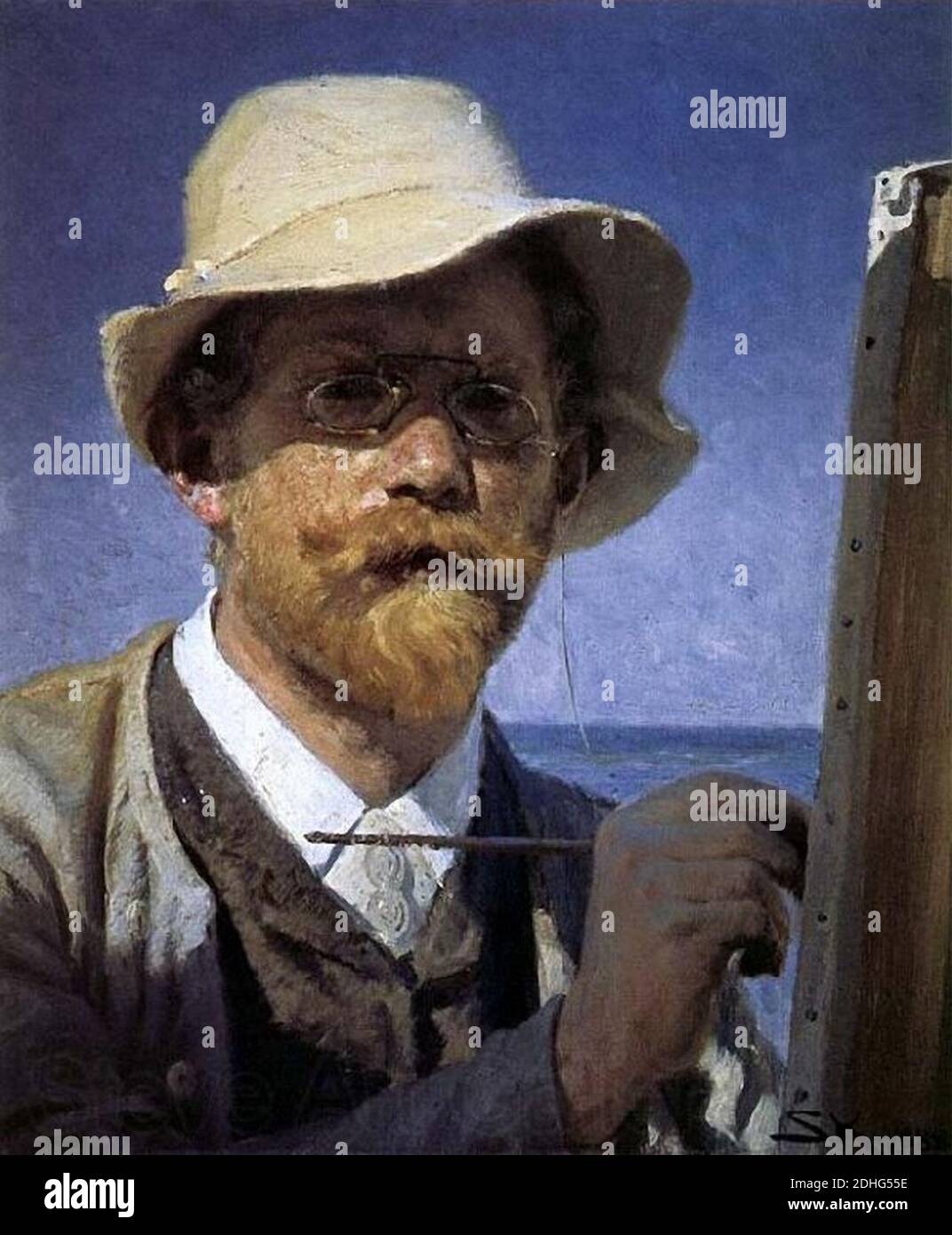 P.S. Krøyer, Selvportræt. Stockfoto