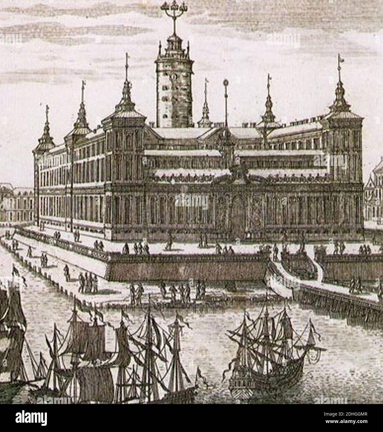Kungliga slottet Vallée 1654. Stockfoto