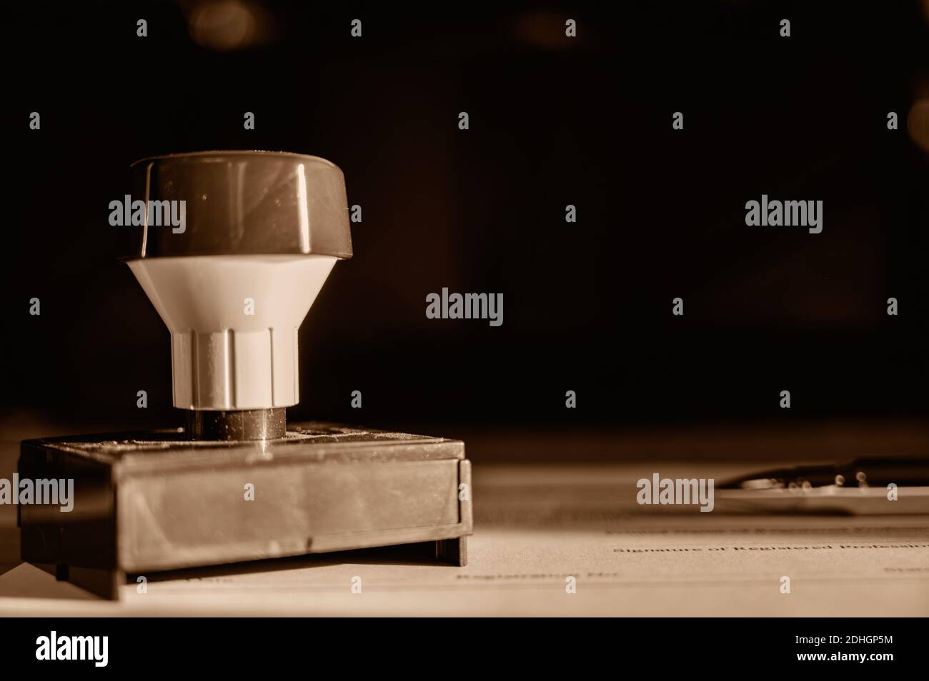 Rechtliche Dokument und Zertifizierung in vielen offiziellen Plänen und erforderlich Spezifikationen für öffentliche Designs Stockfoto