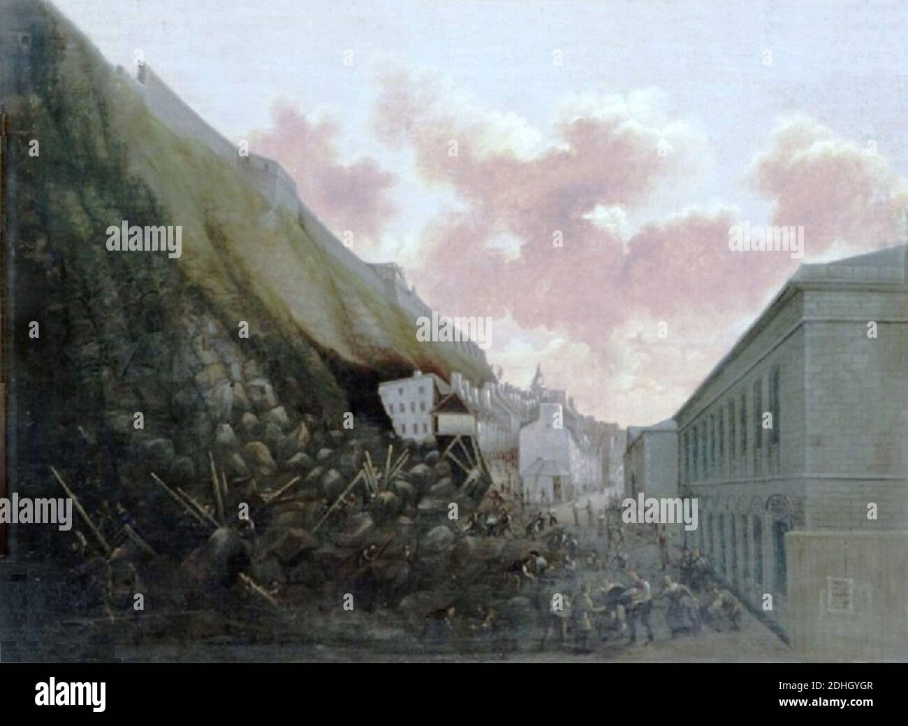 L éboulis du Cap-Diamant - 1841 - Joseph Legare. Stockfoto