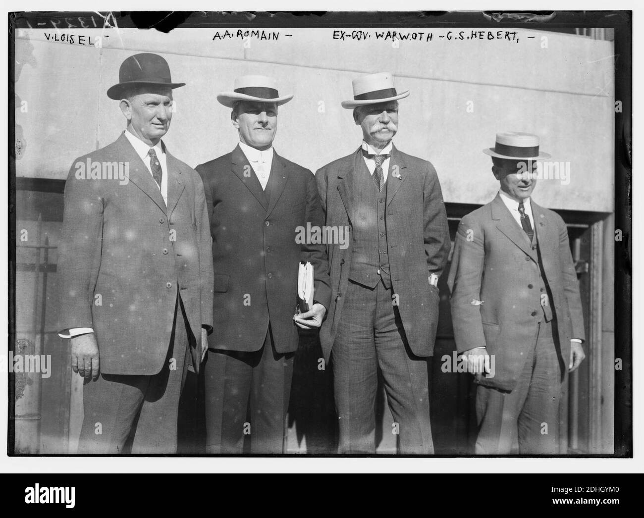 L bis R- V. Loisel, A.A. Roman, Ex-Gouverneur Warworth und C.(G.)S. Hebert Stockfoto