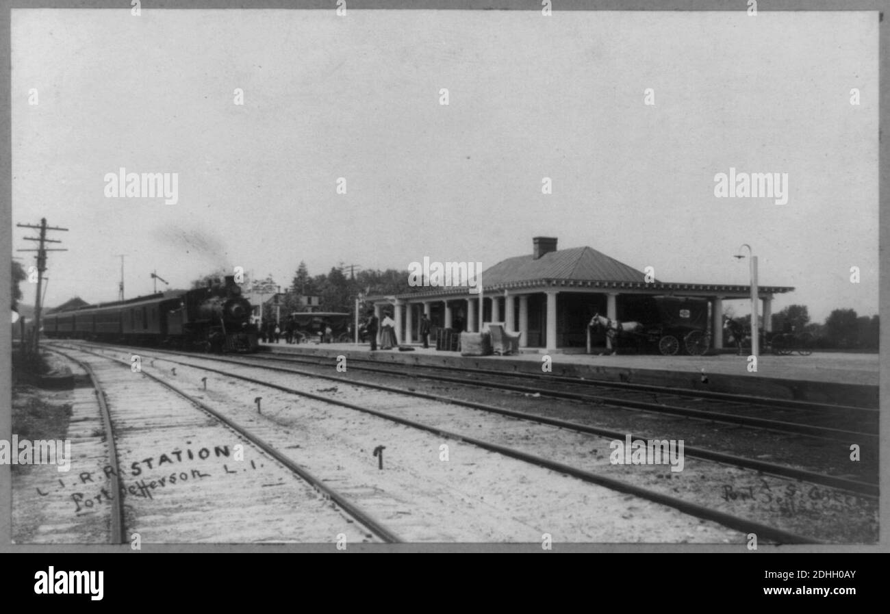 L.I.R.R. Bahnhof, Port Jefferson, L.I. - A.S. Greene, Port Jefferson, L.I. Stockfoto