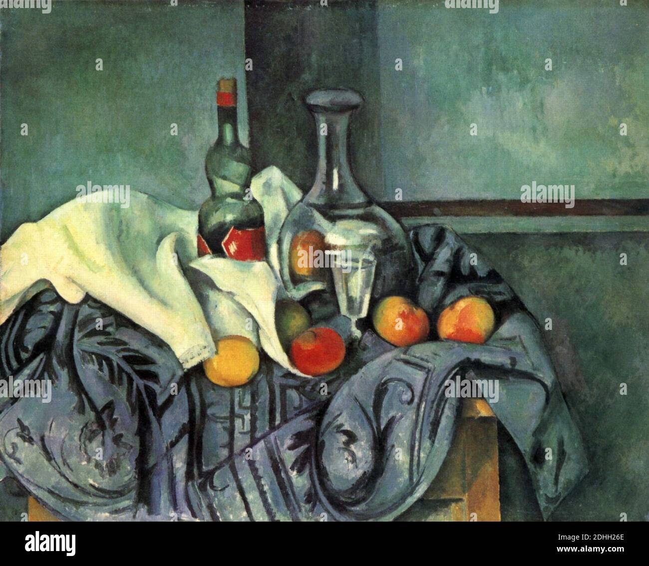 La Bouteille de menthe poivrée, par Paul Cézanne. Stockfoto