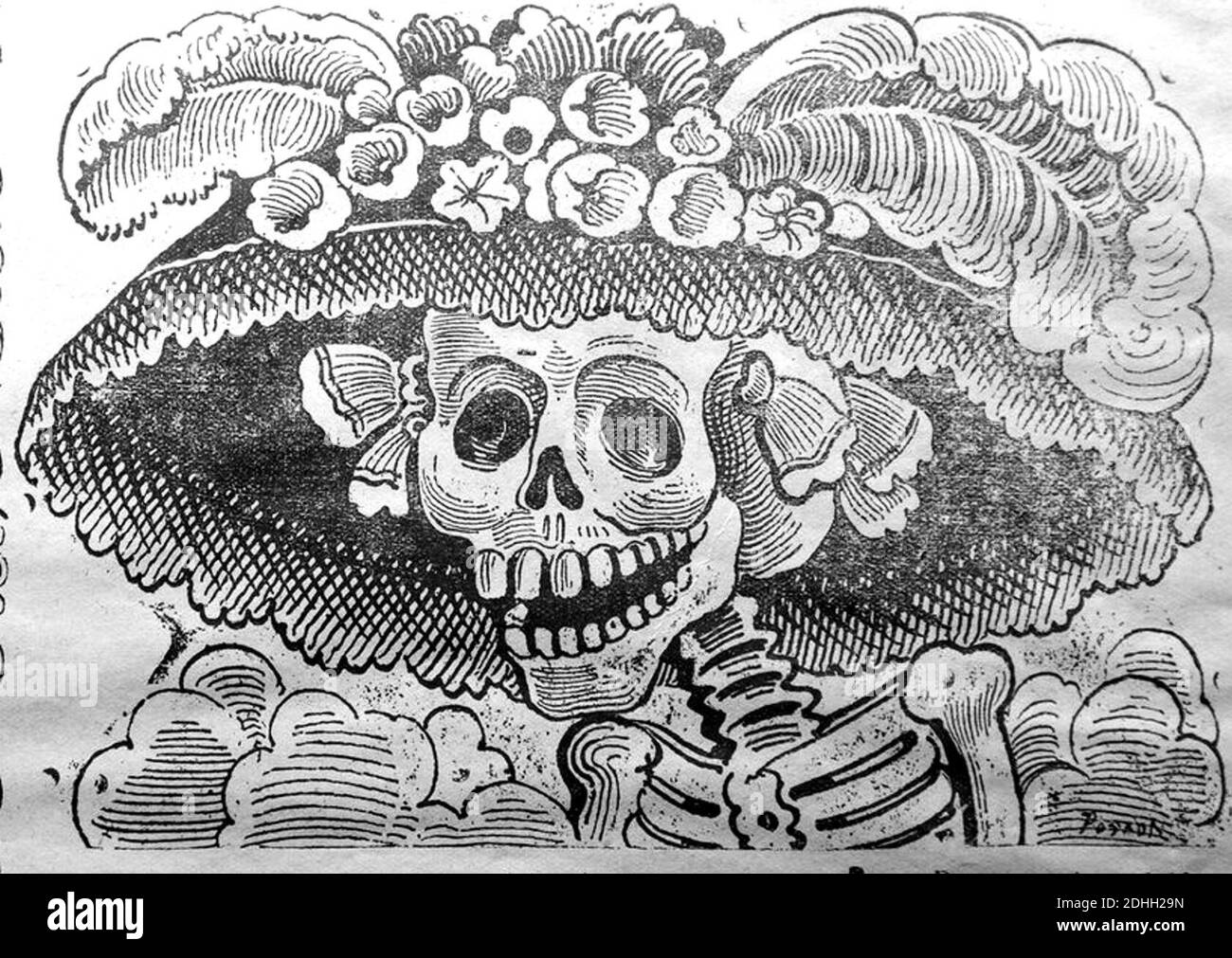 La Calavera Catrina J Guadalupe Posada. Stockfoto
