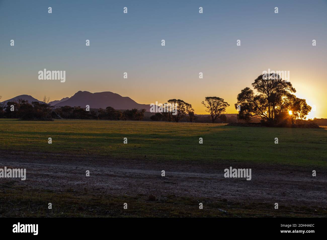 Sonnenuntergang im Stirling Range National Park, Western Australia Stockfoto