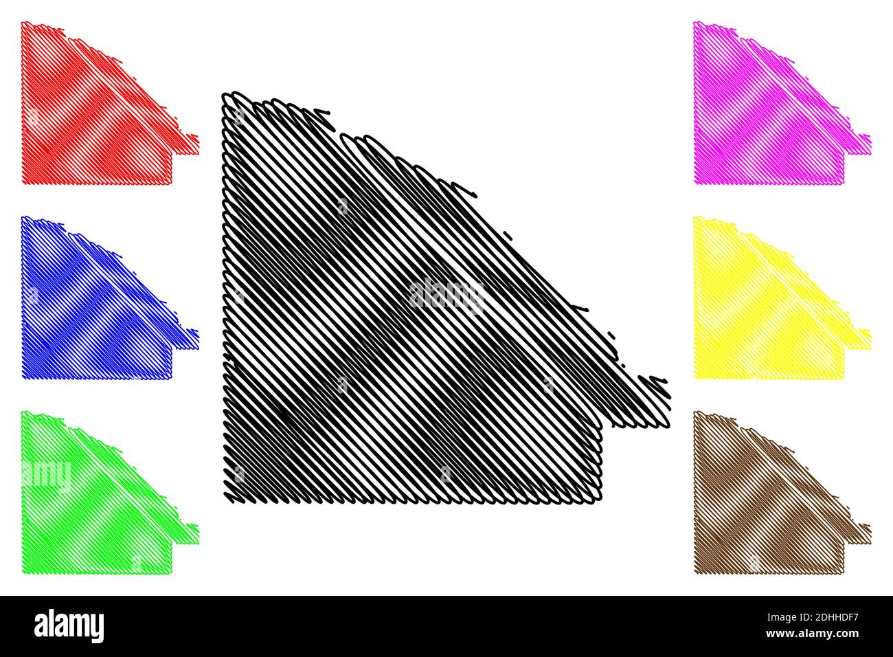 Lac qui Parle County, Minnesota (U.S.-County, Vereinigte Staaten von Amerika, USA, U.S., US) Kartenvektordarstellung, Scribble-Skizze Lac qui Parle-Karte Stock Vektor