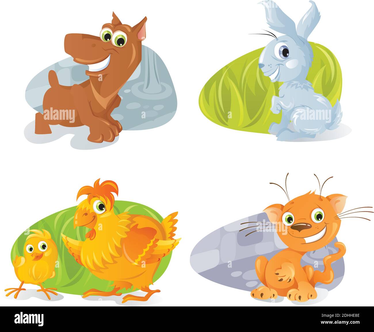 Vektor lustige Tiere in coolen Cartoon-Stil. Stock Vektor