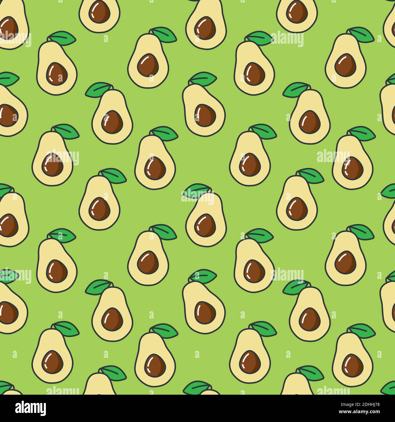 Halbierte Avocado Frucht nahtlose Vektor-Muster Tapete Hintergrund Stock Vektor