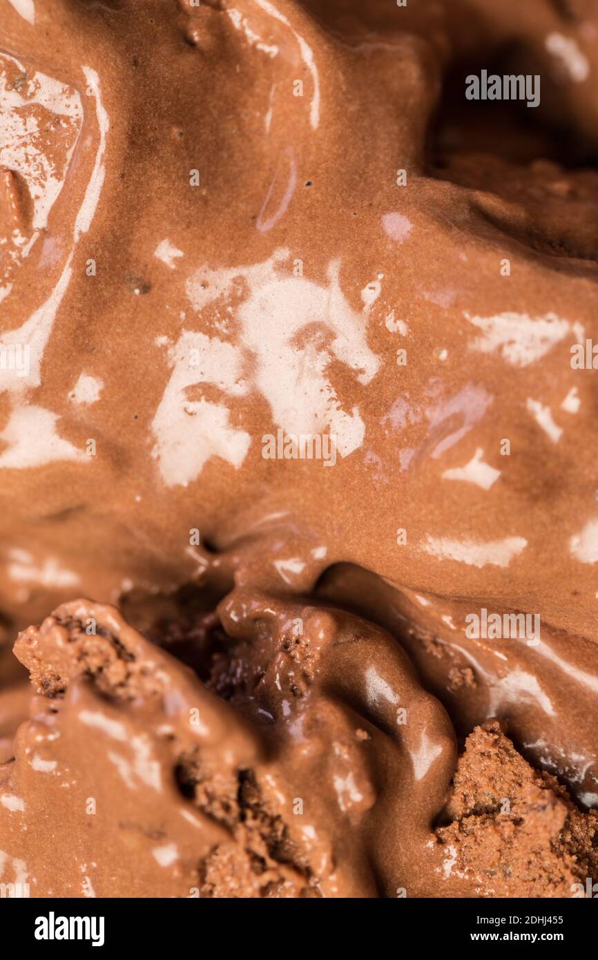 Oberfläche von Schokoladeneis Stockfoto