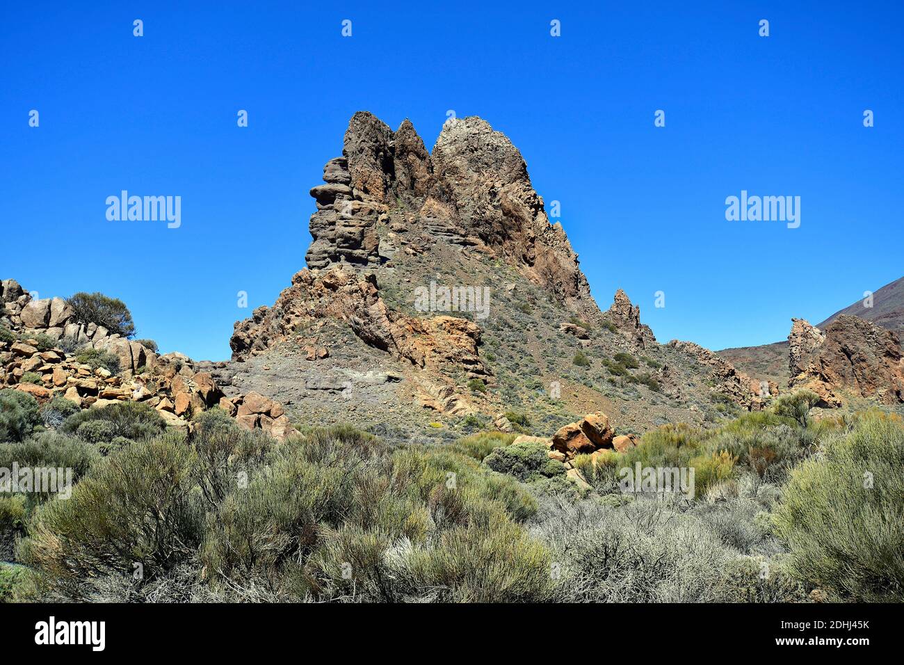 Spanien, Kanarische Inseln, Teneriffa, Felsformation Los Roques de Garcia im Teide Nationalpark Stockfoto