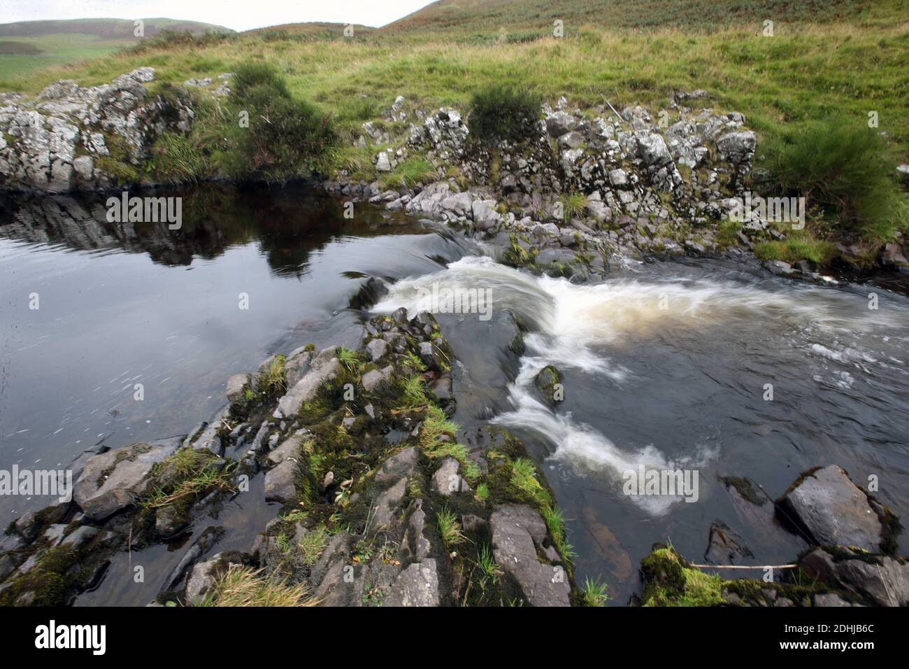 Der Fluss Coquet. Ein Pool gleich unten von Barrowburn.Samstag 3. Oktober 2020. Stockfoto