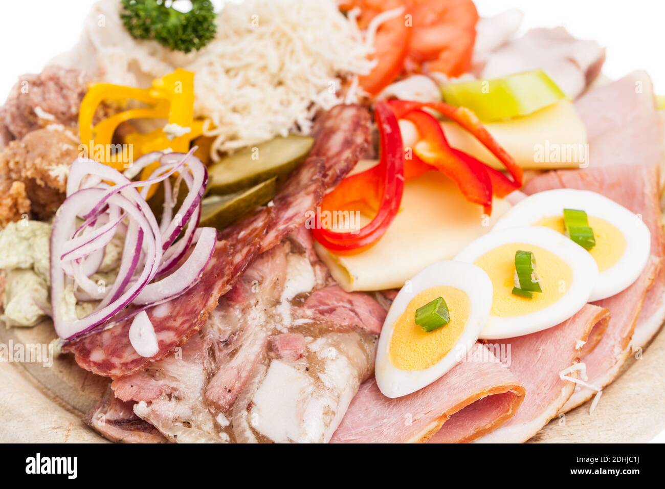 Auszug aus steirischem, belegtem Brot Stockfoto