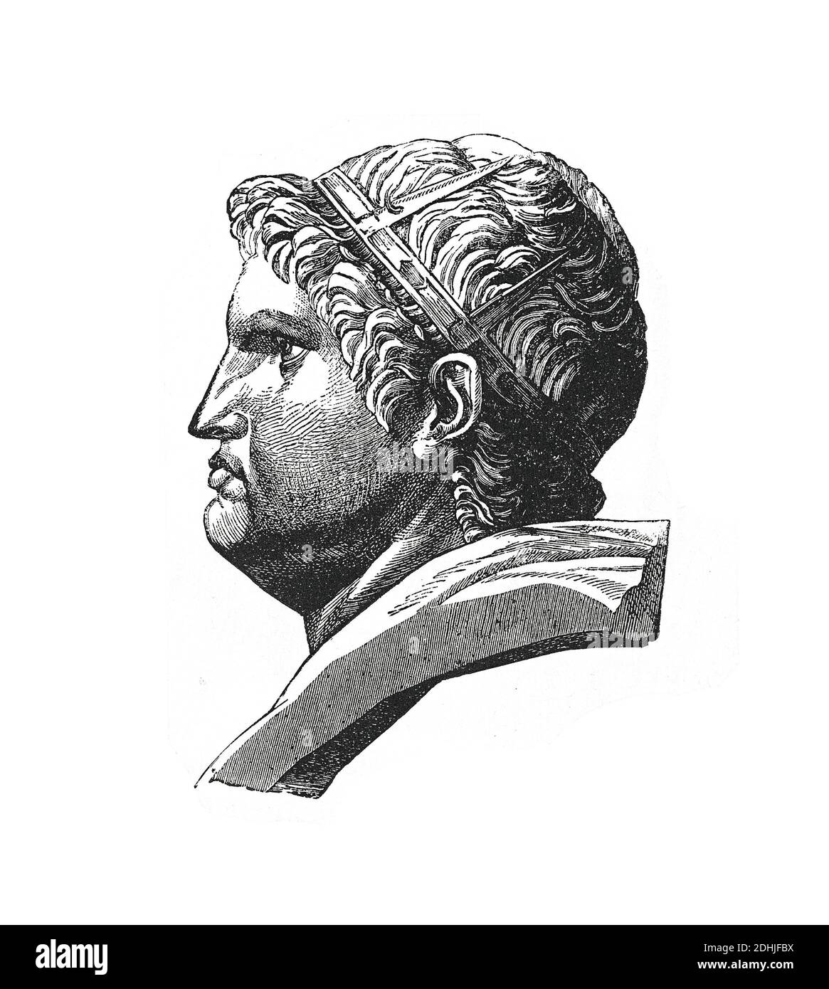 Originale Kunstwerke von Nero (15. Dezember 37-9 Juni 68) war ein römischer Kaiser von 54 bis 68 und die letzte in der Patrizier. In einem Pict veröffentlicht. Stockfoto