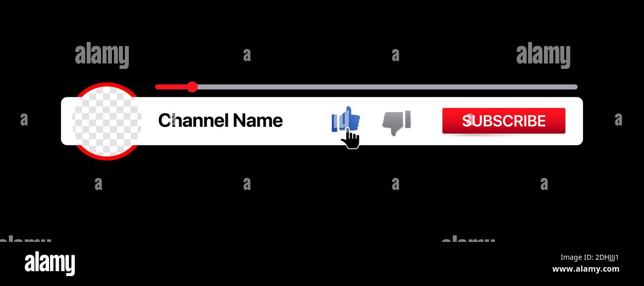 Unteres Drittel. Social Media Broadcast-Banner Mit „Abonnieren“-Taste. Vektorgrafik Stock Vektor
