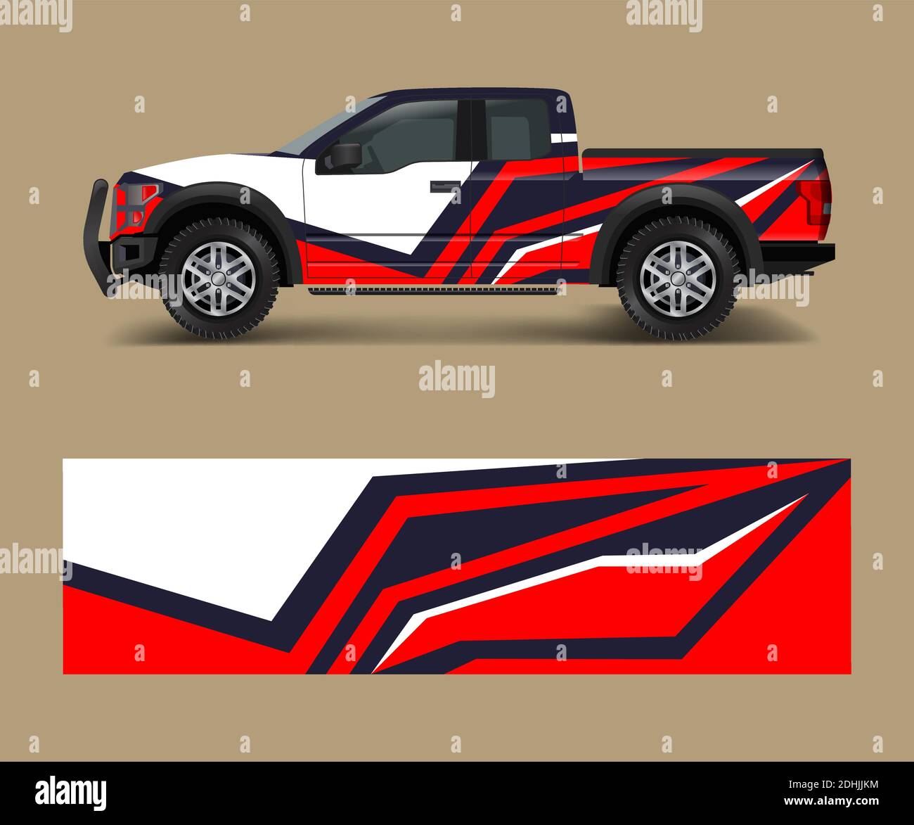 Auto-Aufkleber-Wrap-Design-Vektor. Grafische Abstrakte Streifen