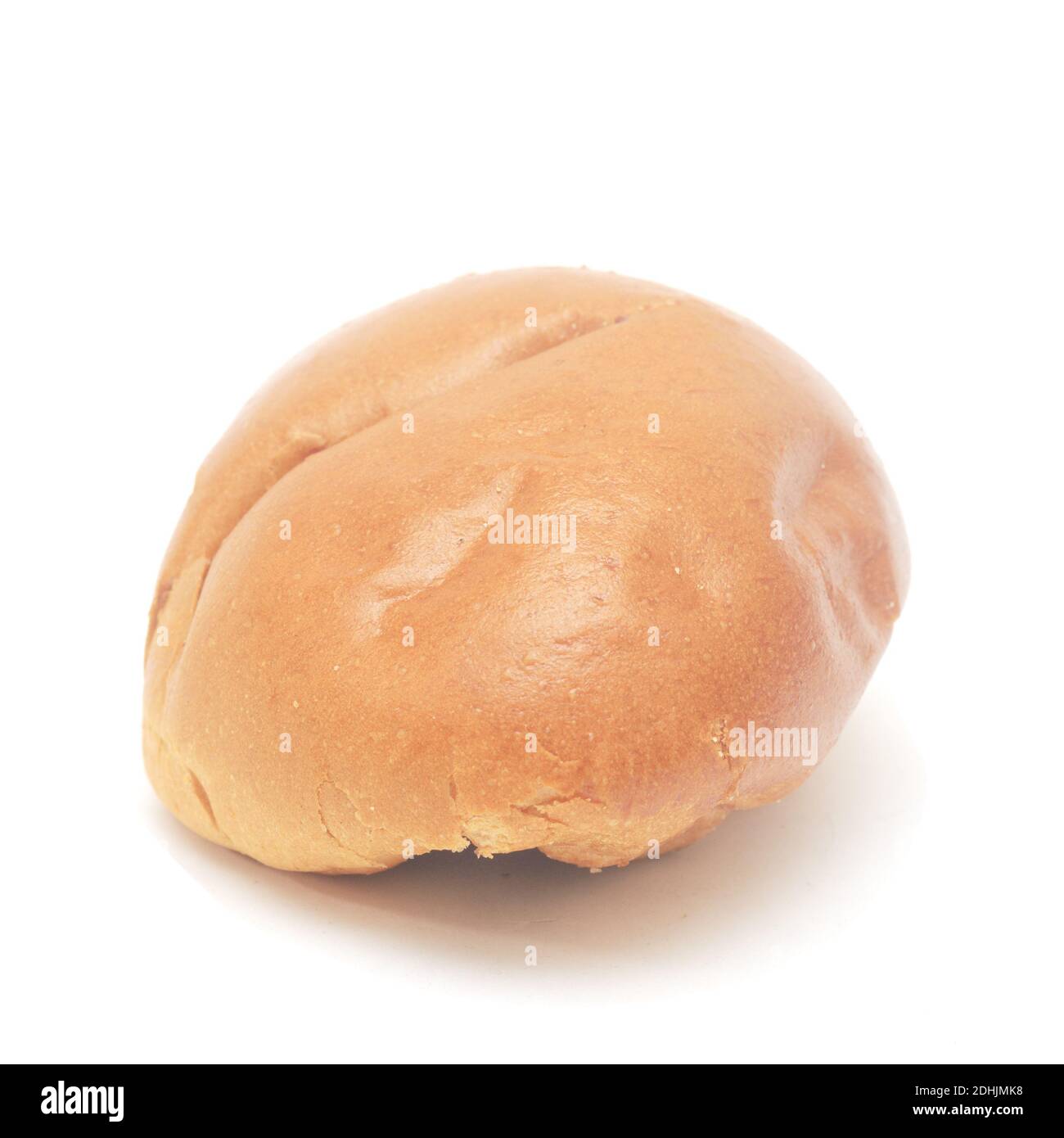 Hässliches Burger Brötchen isoliert auf weißem Hintergrund Stockfoto
