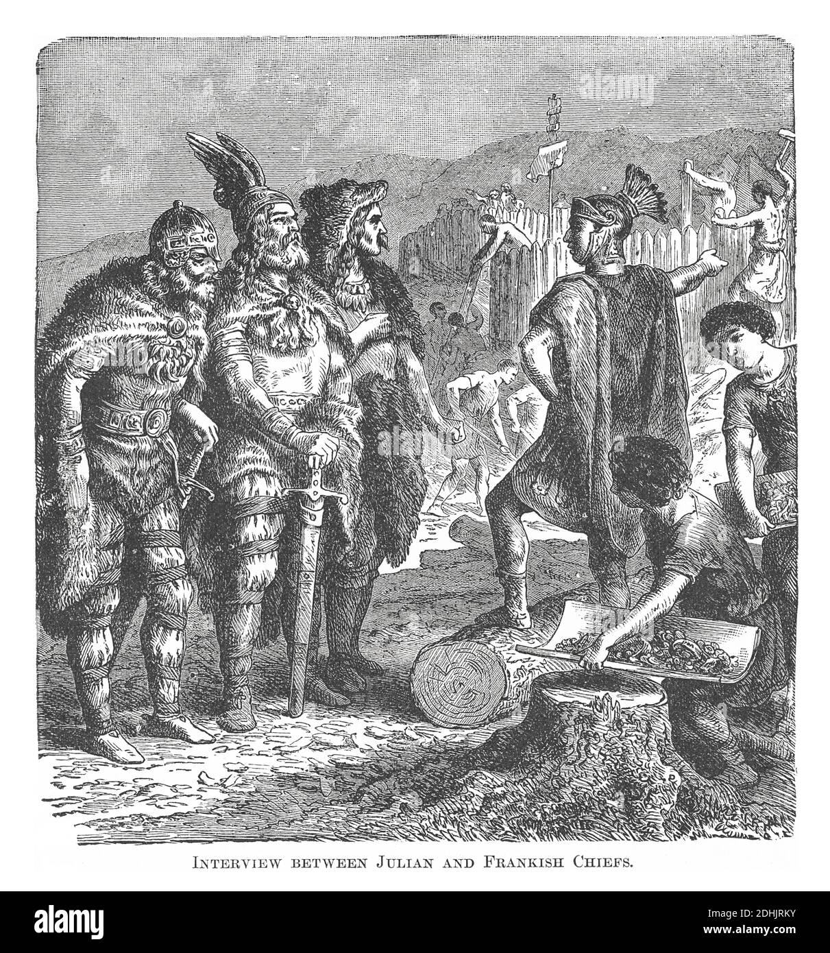 19. Jahrhundert Illustration einer Szene, wo römischen Kaiser Julian (331/332-363) auch bekannt als Julian der Apostate und Julian der Philosoph, spricht Witz Stockfoto