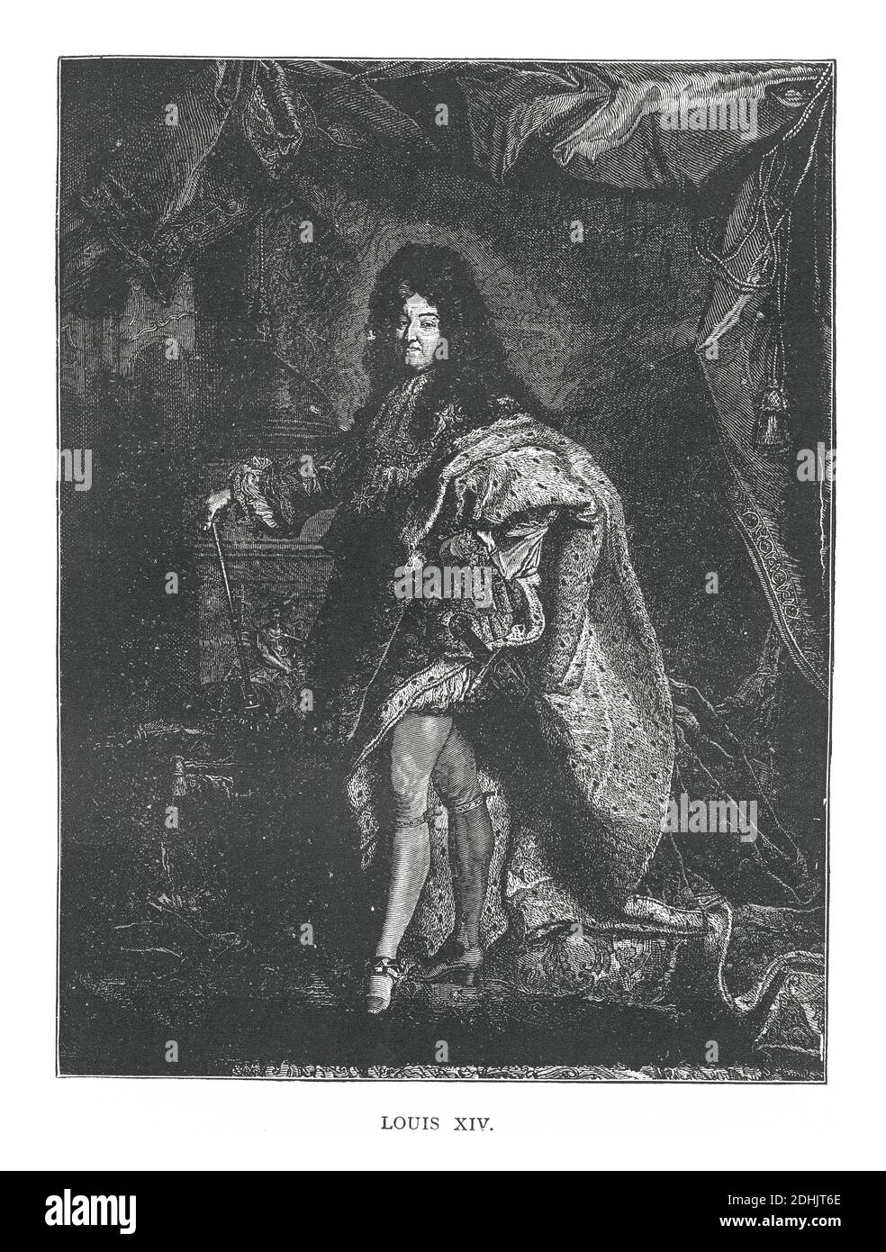 19. Jahrhundert Illustration von Louis XIV (1638 – 1715), bekannt als Louis der große oder der Sonnenkönig, war ein Monarch des Hauses Bourbon, der als Kin regierte Stockfoto