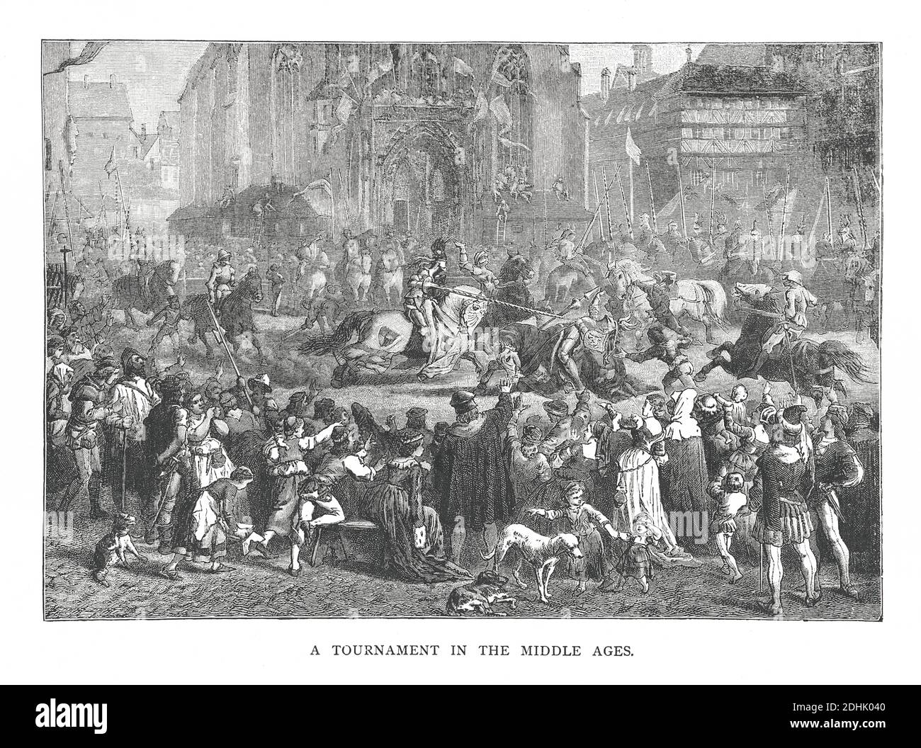 19. Jahrhundert Illustration des Turniers im Mittelalter. Original-Kunstwerk in "EINE Bildgeschichte der großen Nationen der Welt veröffentlicht: Aus der Stockfoto