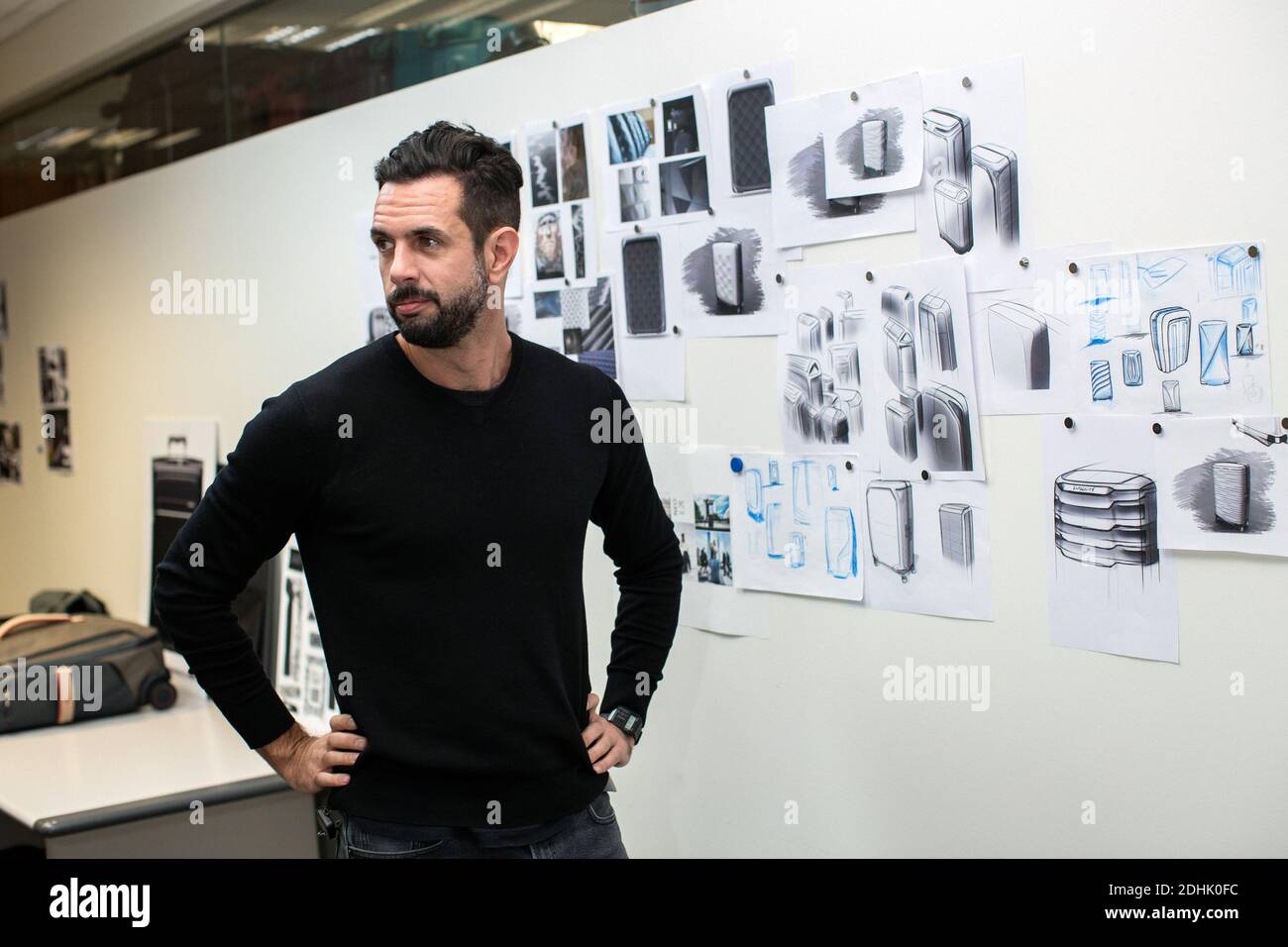 Designer am Produktionsstandort von Samsonite in Oudenaarde, Belgien Stockfoto