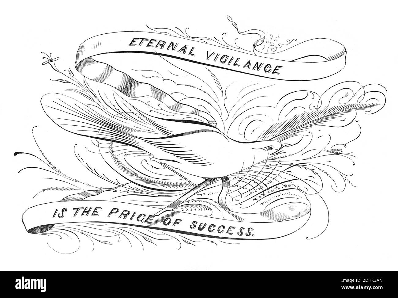 Die Illustration der Ewigen Wachsamkeit des 19. Jahrhunderts ist der Preis des Erfolgs. Veröffentlicht in 'die Nationale Enzyklopädie der Wirtschaft und sozialen Formen, embracin Stockfoto
