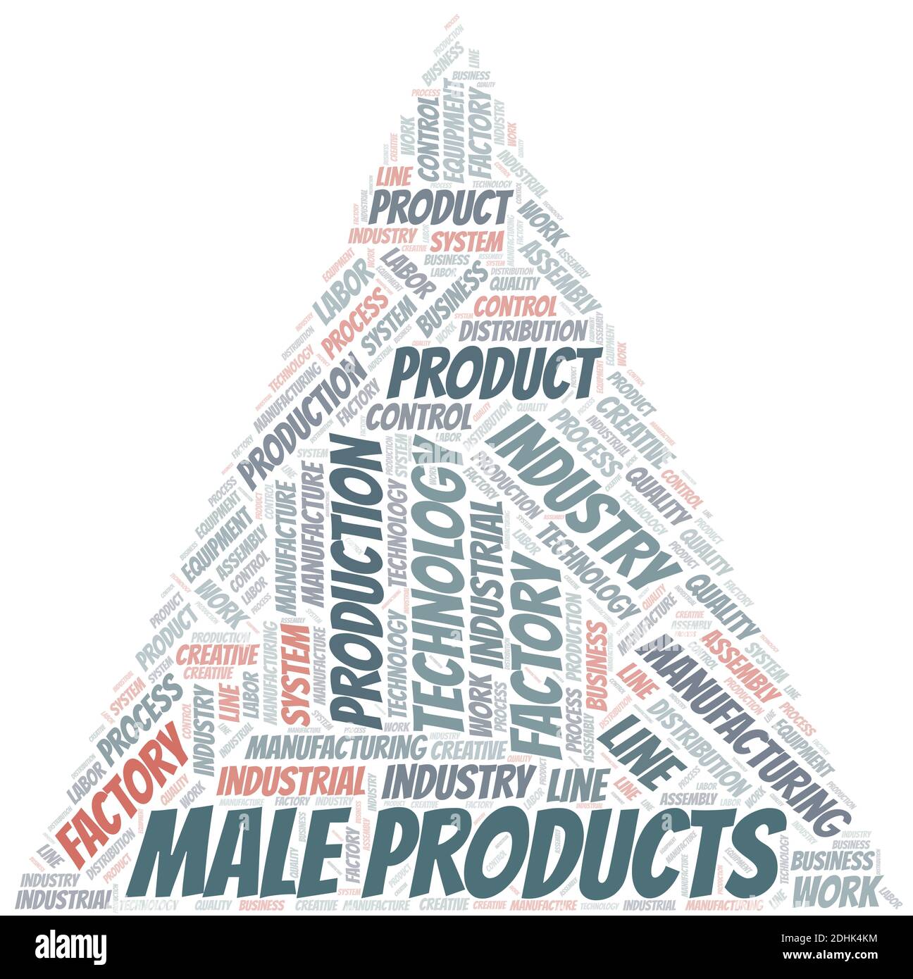 Männliche Produkte Wort Wolke erstellen nur mit dem Text. Stock Vektor