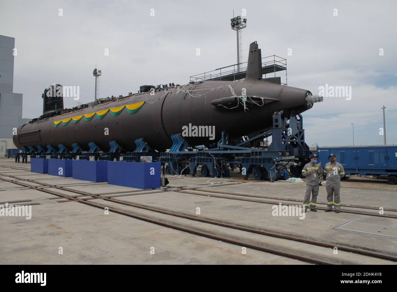 Itaguai, Brasilien. Dezember 2020. ITAGUAÍ, RJ - 11.12.2020: LANÇAMENTO DO SUBMARINO HUMAITÁ - Eröffnungszeremonie des Submarine Humaitá und Integration des Rumpfes des U-Bootes Toneleiro, gehalten heute Morgen (11, im Schiffskomplex von Itaguaí auf der Insel Madeira in der Stadt Itaguaí, RJ. Quelle: Foto Arena LTDA/Alamy Live News Stockfoto