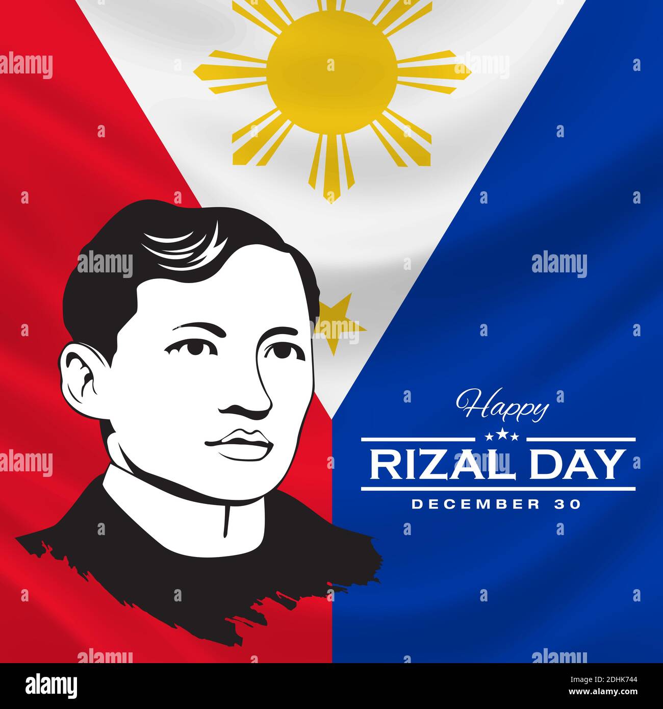 Happy Rizal Day Grußkarte. vektor-Illustration für Grußkarte, Poster und Banner Stock Vektor