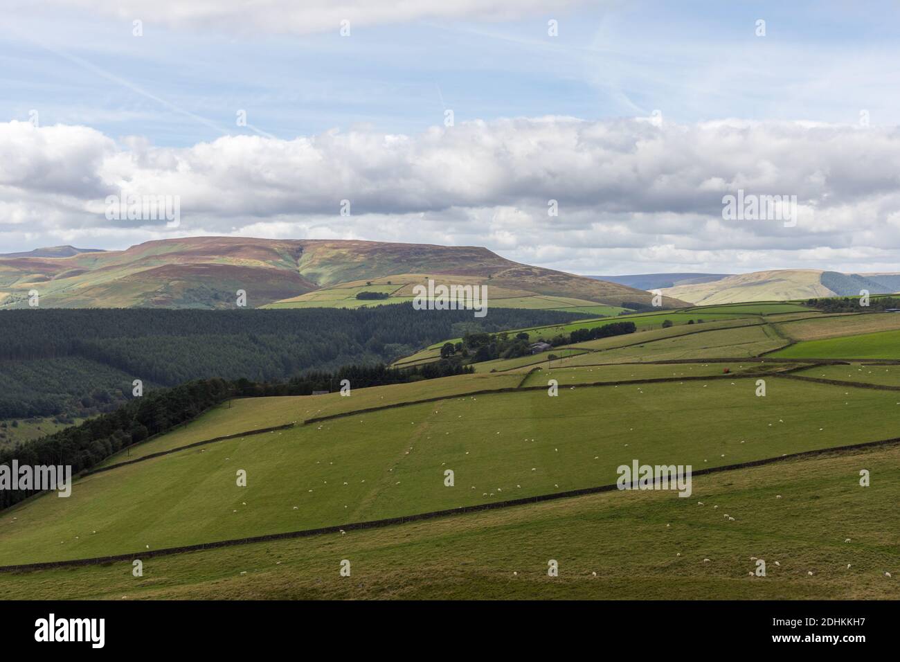 Blick vom Crook Hill, Peak District National Park, Derbyshire, Großbritannien Stockfoto