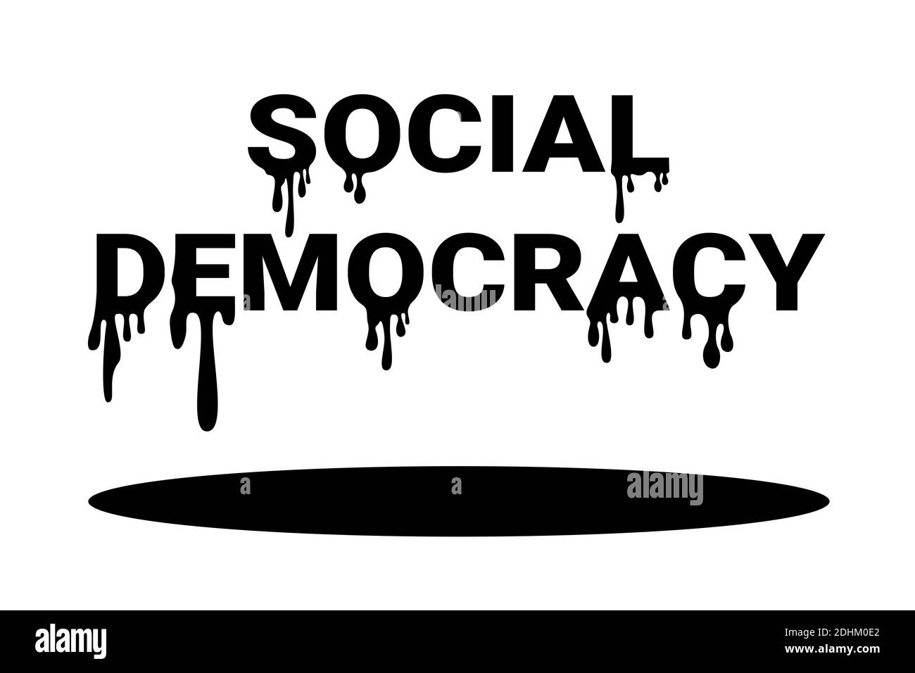 Die Sozialdemokratie schmilzt - die linke politische Partei des demokratischen Sozialismus und des Wohlfahrtsstaates schmilzt - Probleme und Probleme. Politische Niederlage. Vektor Stockfoto